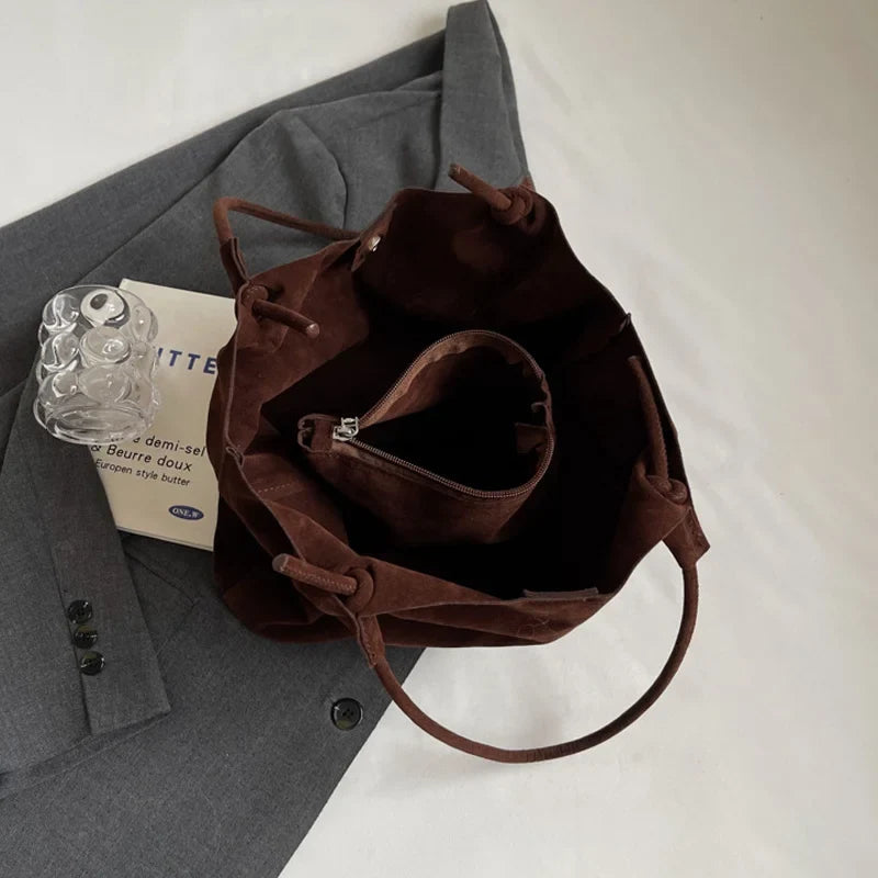 Isabelle Suede Shoulder Tote