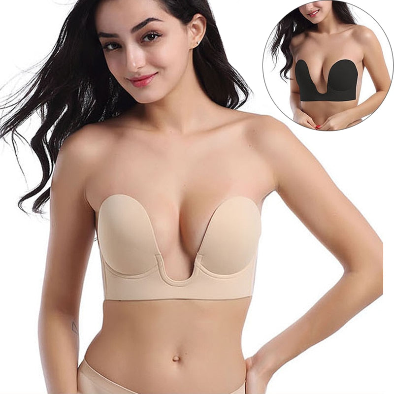 Strapless Invisible Push Up Plunge Bra - Special 25% OFF