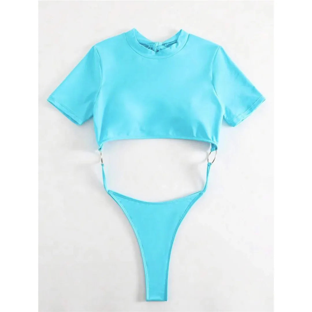 Short Sleeve Thong One Piece
