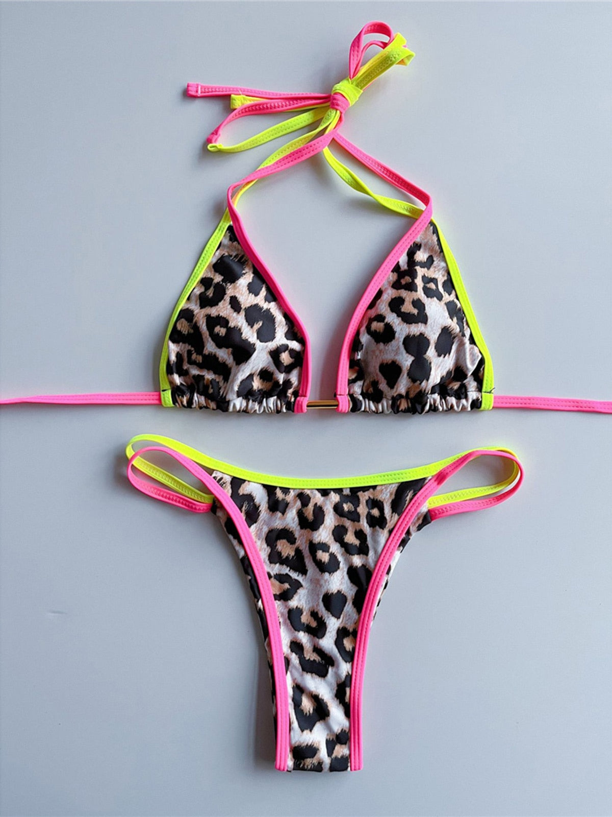 Brazilian Strappy Bikini Leopard
