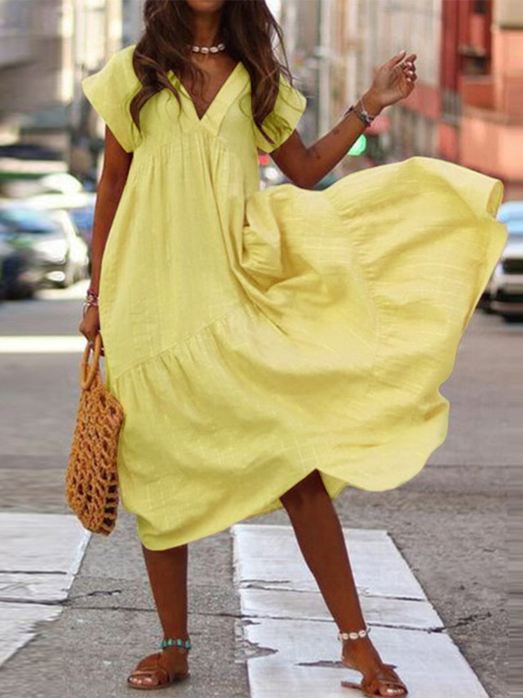 SINTIA DRESS A Yellow