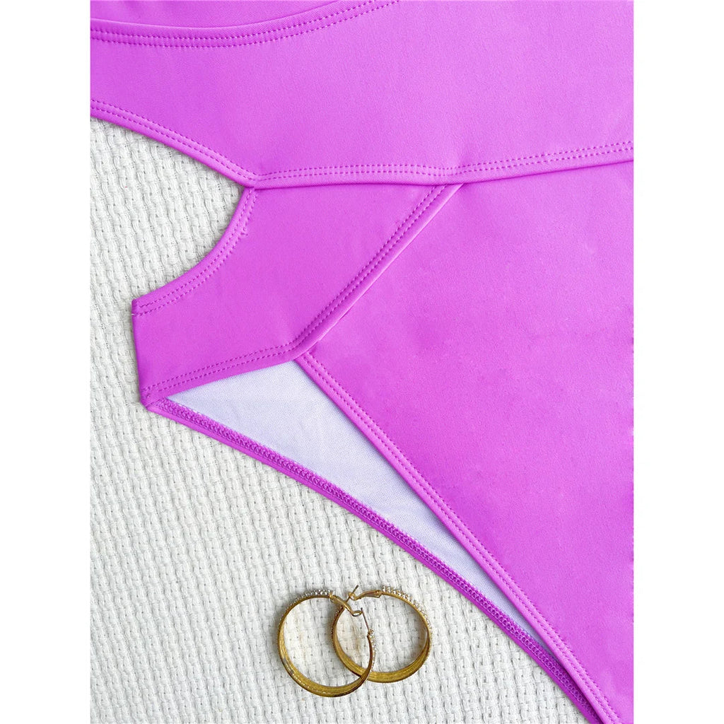 Deep V Neck Cross Back Swimsuit