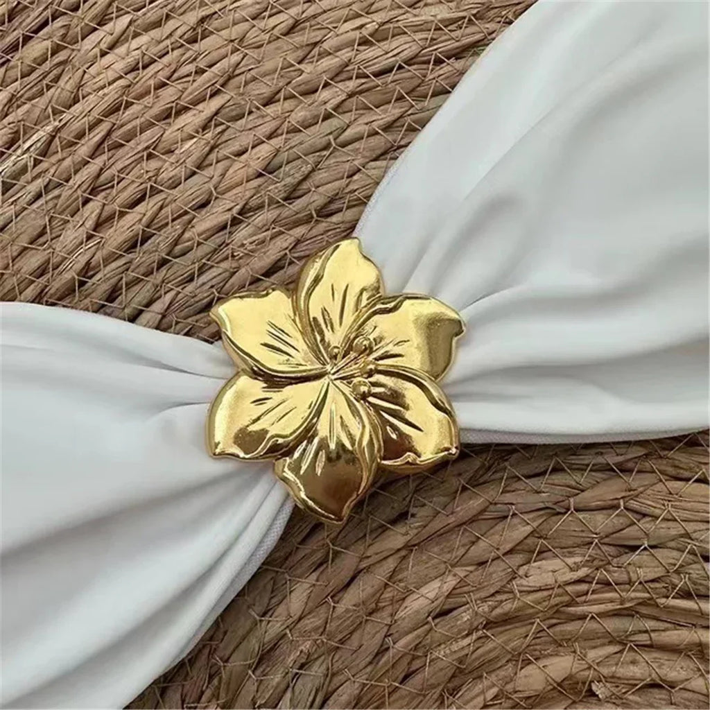 Gold Flower High Leg Bikini