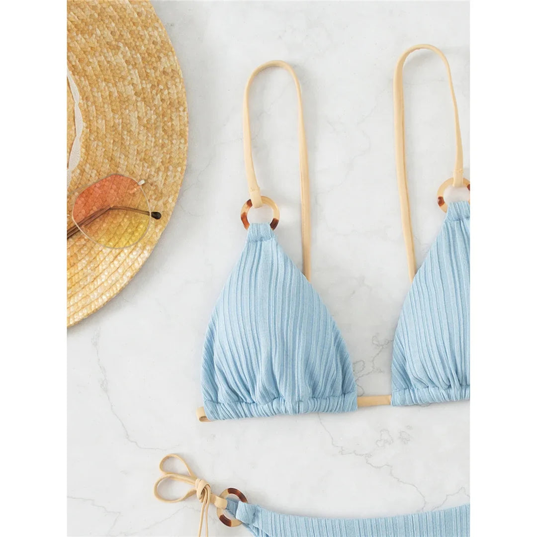 Ribbed Brazilian Bikini Set