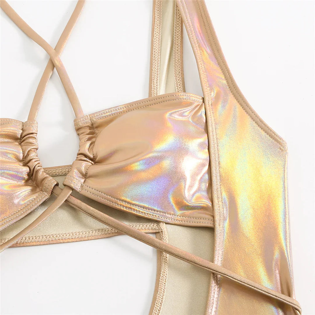 Shiny PU Faux Leather Monokini