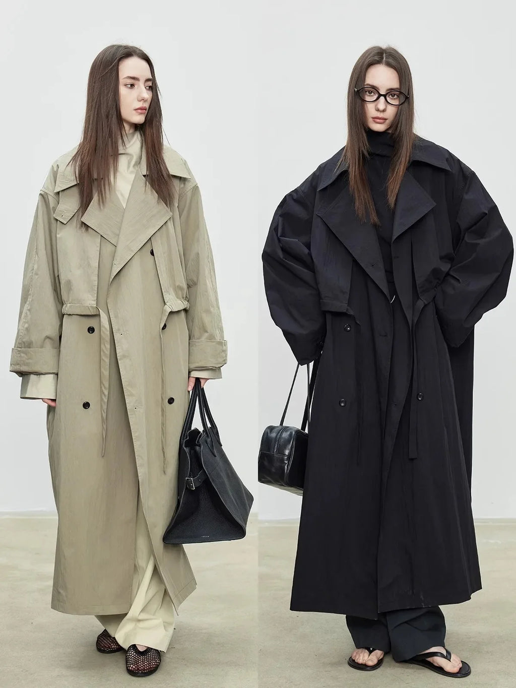 Aurelia Oversized Double-Breasted Trench Coat