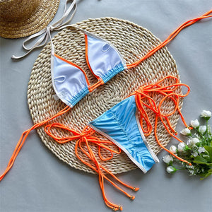Splicing Halter Scrunch Bikini