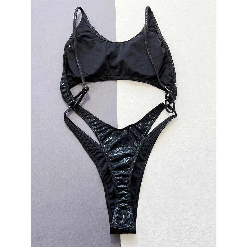 Snake Skin Tummy Cut-Out Monokini