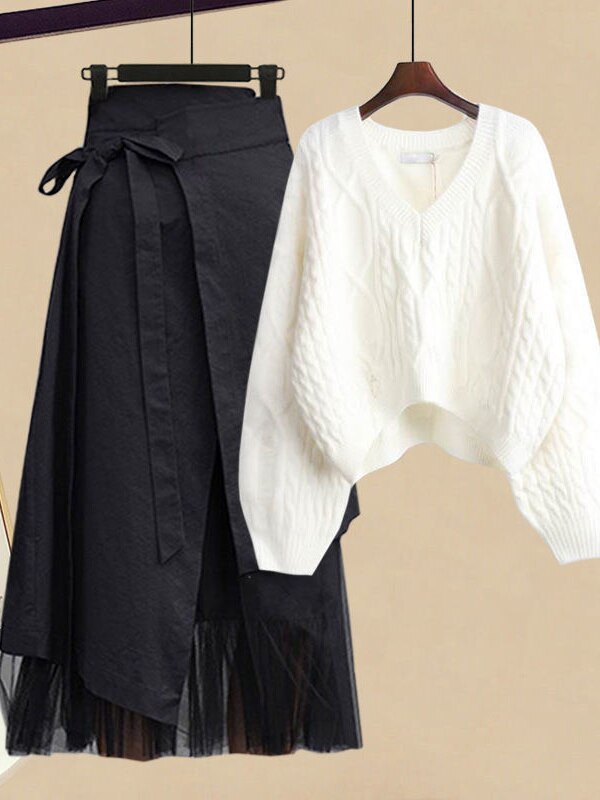 MARTA SKIRT SET White Sweater Skirt