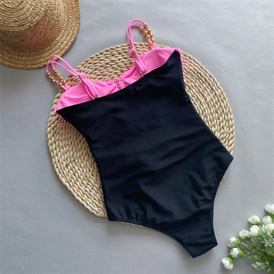 Splicing Knotted Skirt Monokini