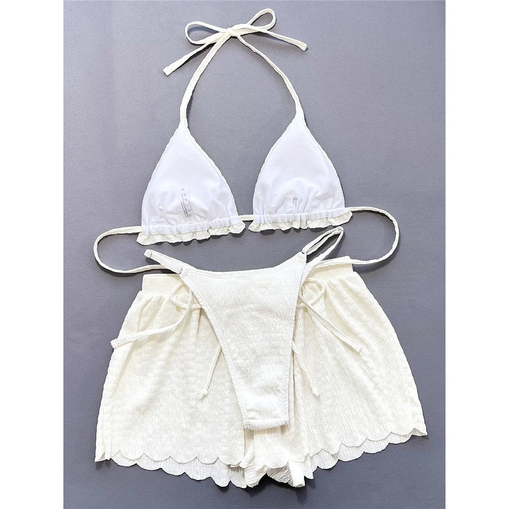 Ruffled Halter Bikini Set