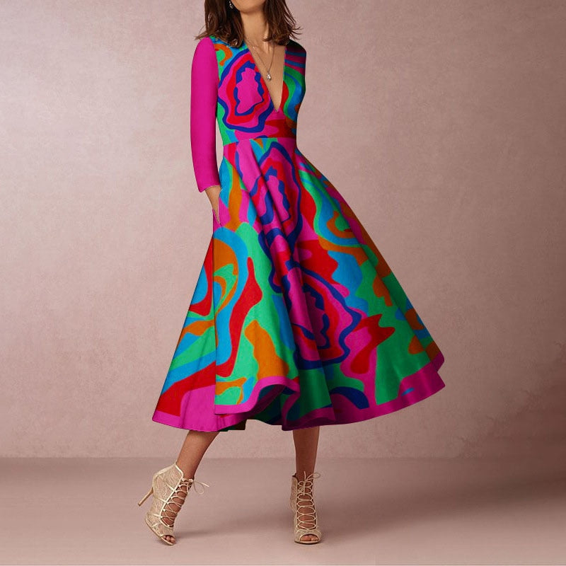 Sheny Dress Red Print