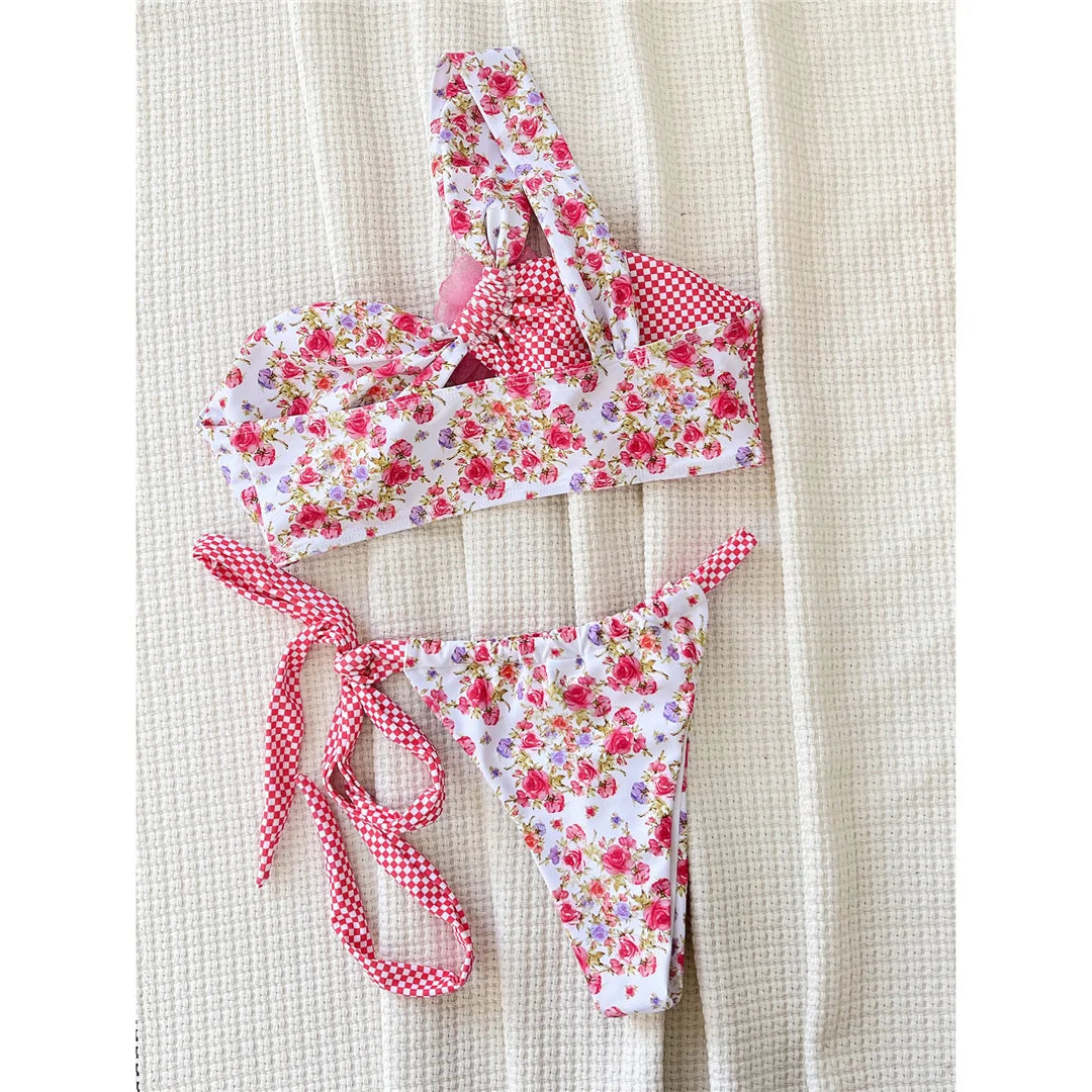 3D Flowers Floral Printed Bikini