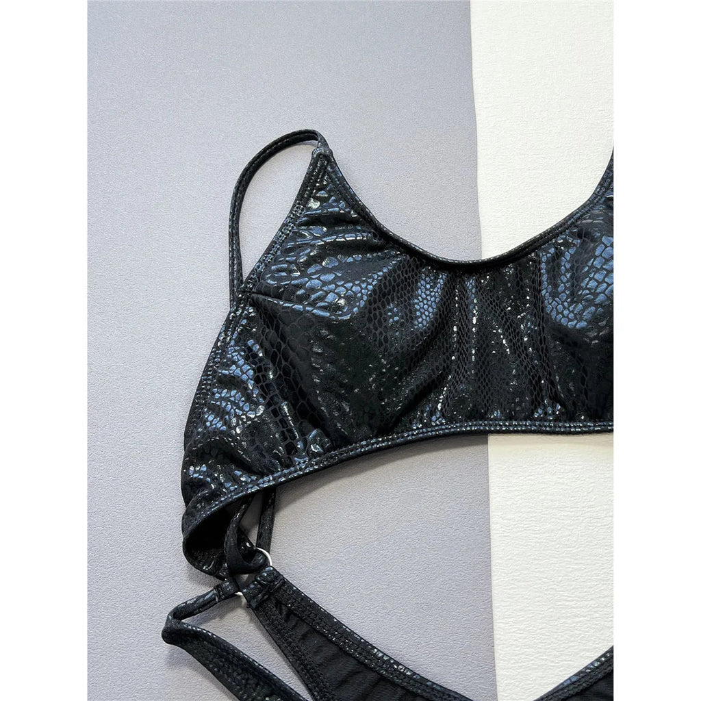 Snake Skin Tummy Cut-Out Monokini