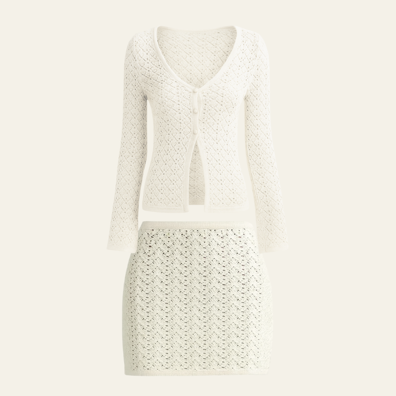The Amalfi Crochet Knit Skirt Set