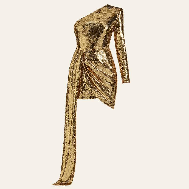 The Aurelia One-Shoulder Party Sequin Mini Dress