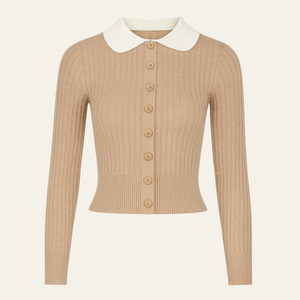 The Brunell Beige Heritage Cardigan sand