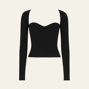 The Foglia Black Crop Knit Sweater Black
