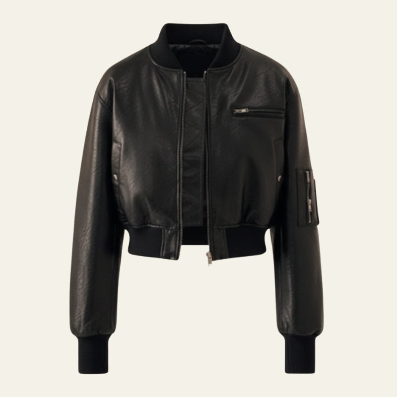 The Milano Faux Leather Bomber Jacket