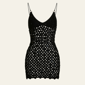 The Selene Riviera Knit Mini Dress Black
