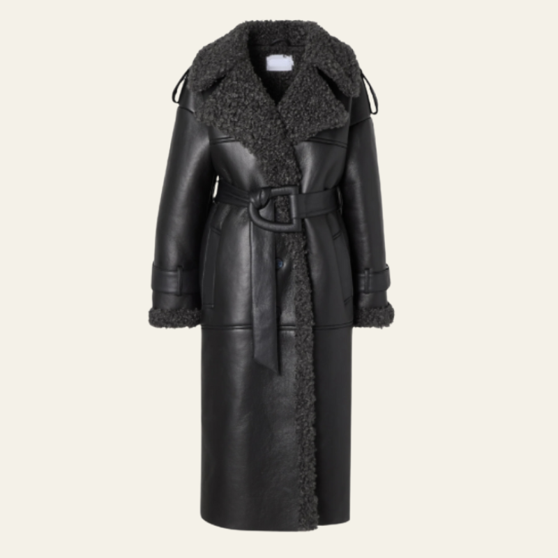 The St. Moritz Shearling Leather Long Coat