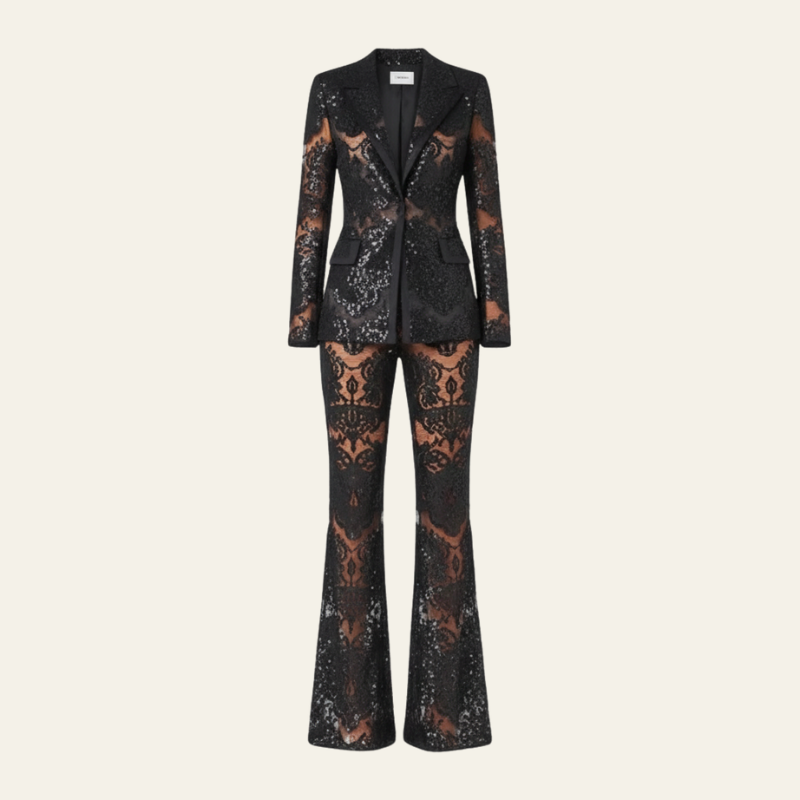 The Valencia Lace-Tailored Two-Piece Set