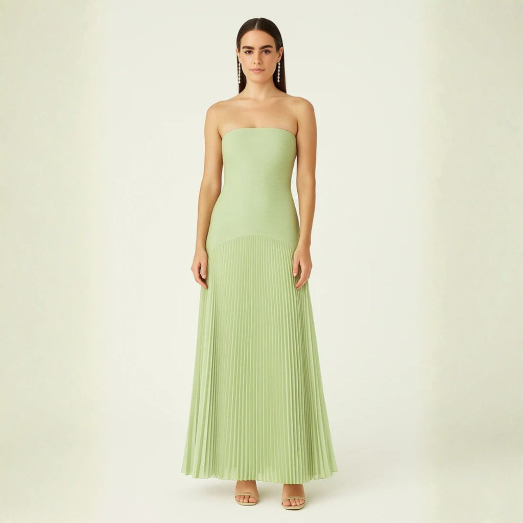 The Valencia Sleeveless Drop-Waist Maxi Strapless Dress