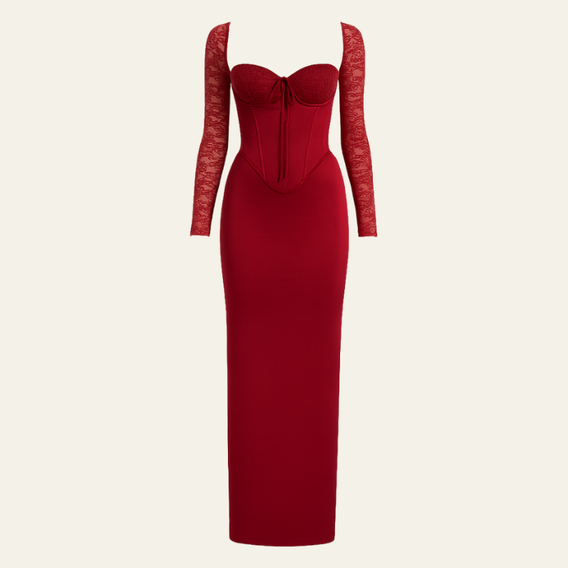 The Verona Structured Lace Maxi Dress