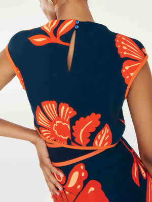 T-shirt court à manches courtes et imprimé plantes et fleurs exquis