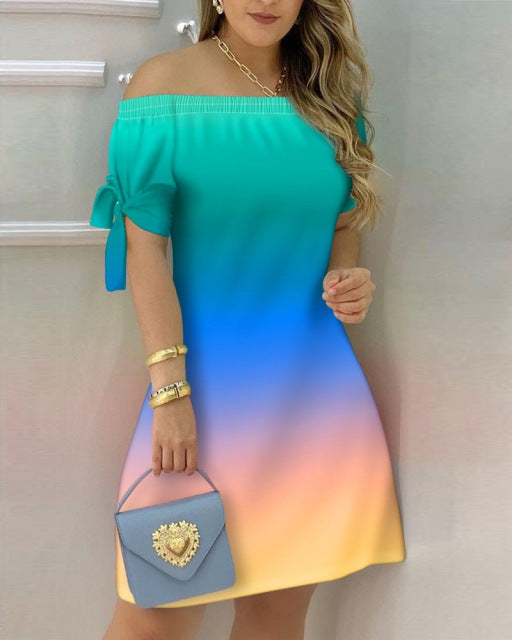 ARIEL DRESS Ombre green