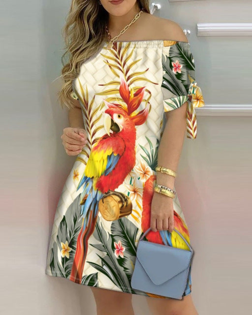 ARIEL DRESS Parrot beige