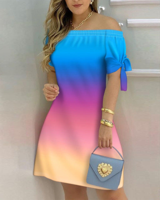 ARIEL DRESS Ombre blue