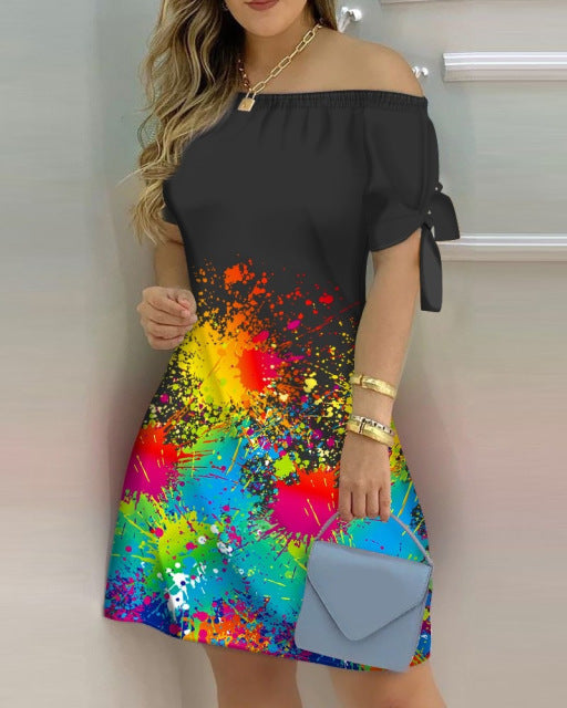 ARIEL DRESS Black colorfull