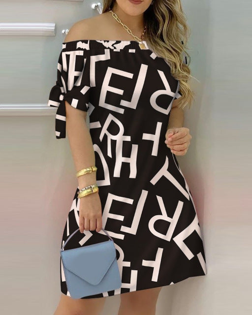 ARIEL DRESS Black letter