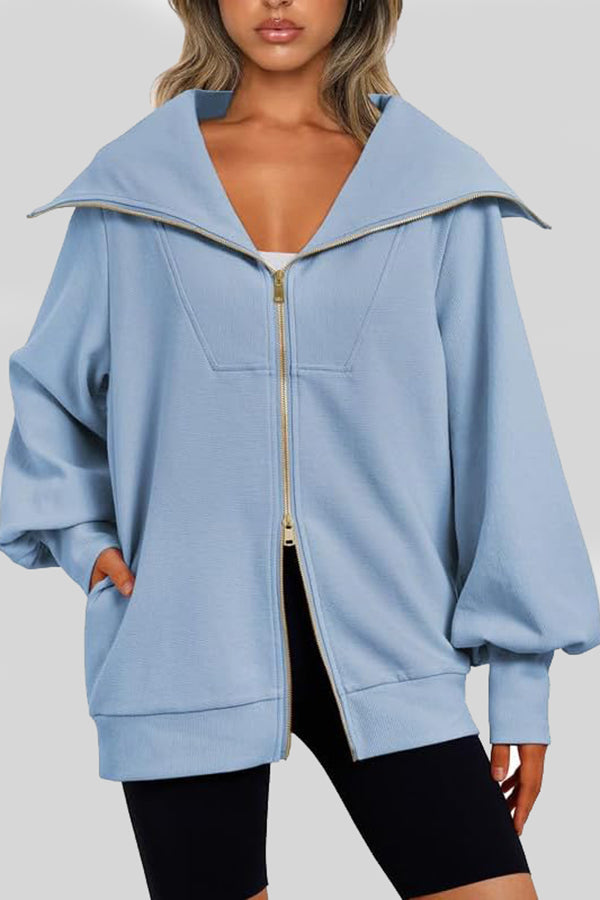Efan Two Way Zip Pocket Jacket Blue