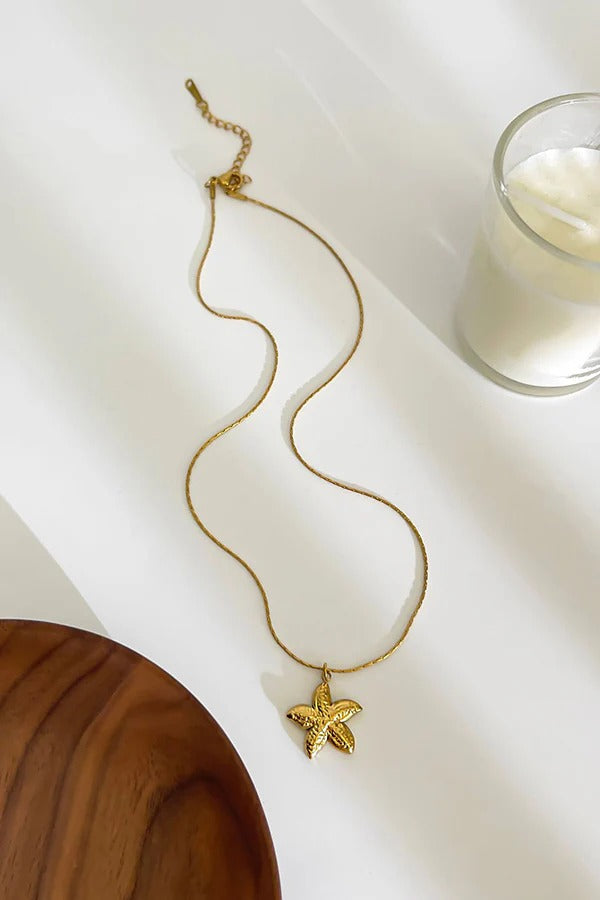Simple Stainless Steel Conch Starfish Pearl Exquisite Mix and Match Necklace 1 one size