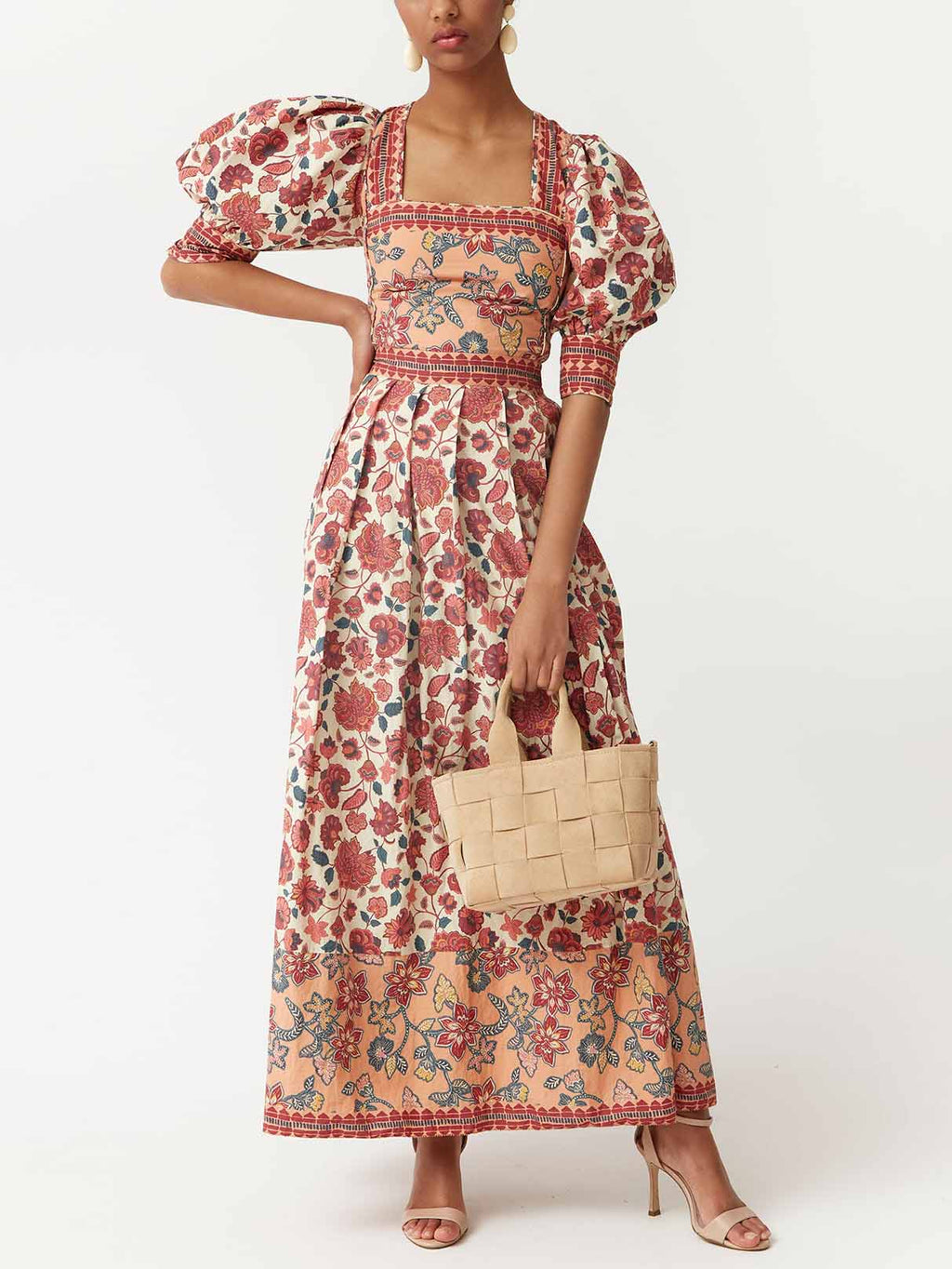 Retro Ethnic Floral Print Long Skirt
