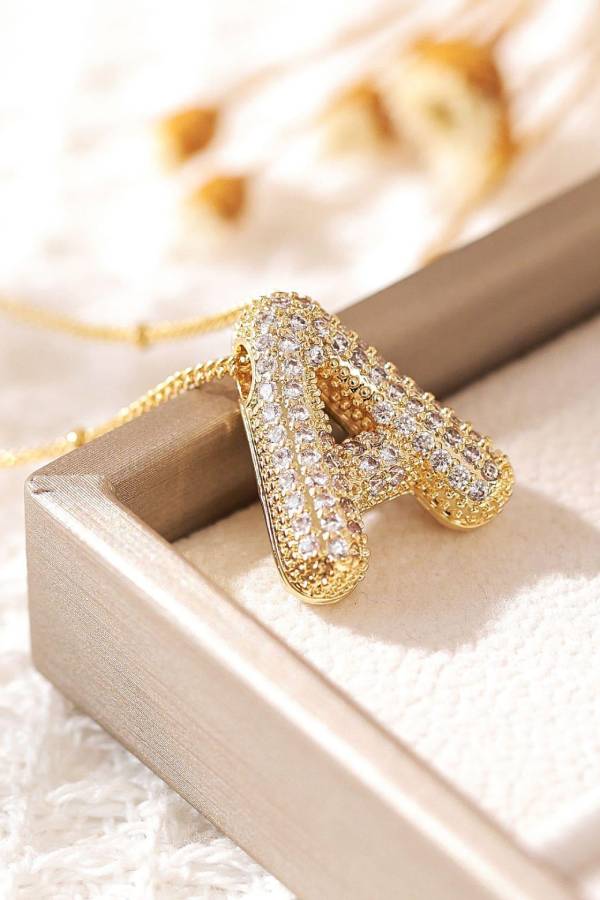 Pavl Bubble Letter Monogram Necklace