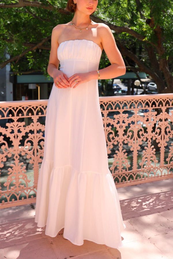 By Nicola Viva Strapless Maxi Dress in White