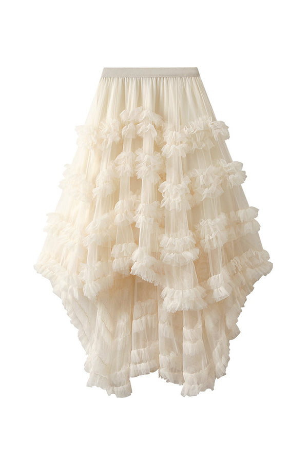 Candy color elastic waist mesh skirt 3 one size