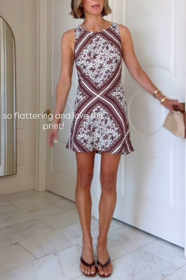 Vintage Paisley Geometric Patchwork Sleeveless Ruffle Mini Dress Retro Casual Sundress