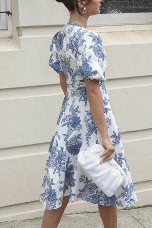 Claudia Dress-Blue Print