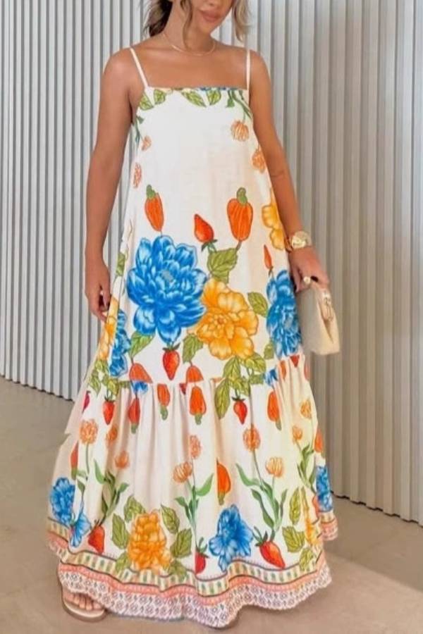 Sexy suspender long skirt for women White