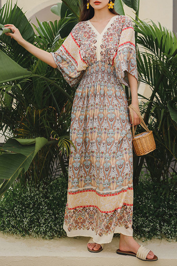 Bohemian ethnic style retro long skirt seaside vacation beach skirt