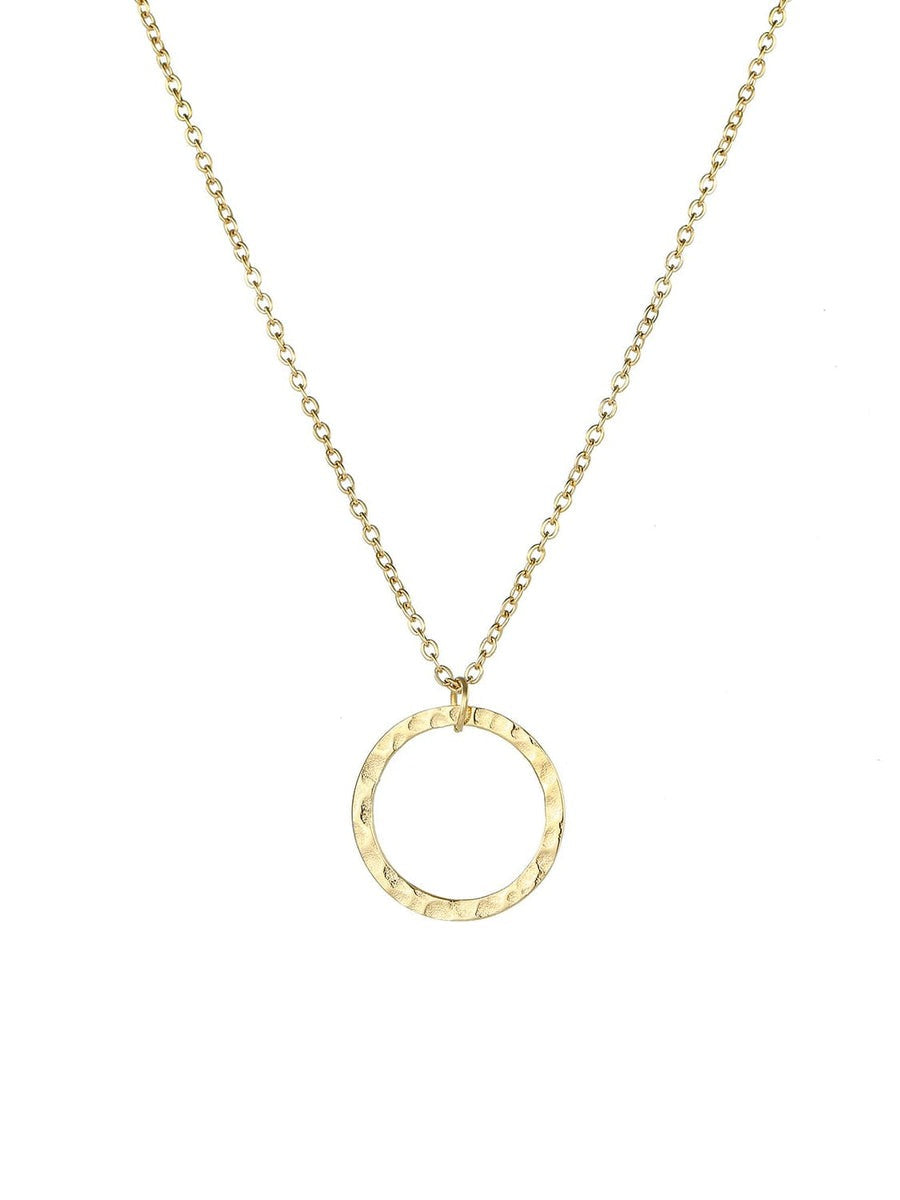 LUXE Organic Open Circle Necklace Gold one size