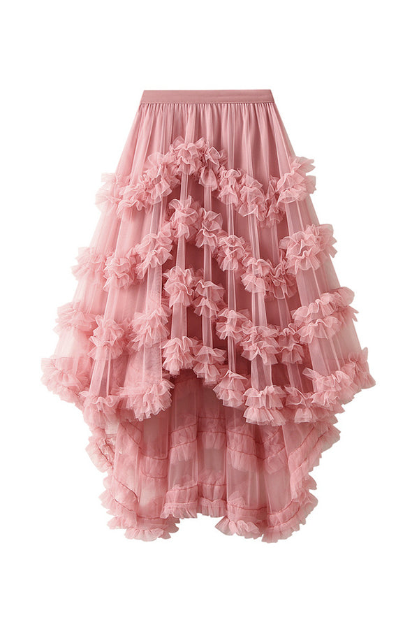 Candy color elastic waist mesh skirt 4 one size