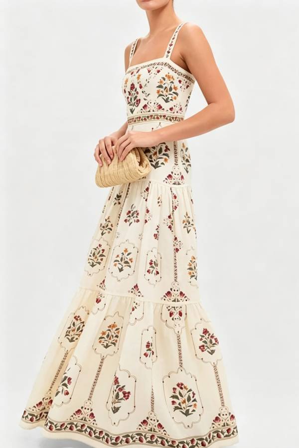 Positano Vintage Floral Cami Maxi Dress