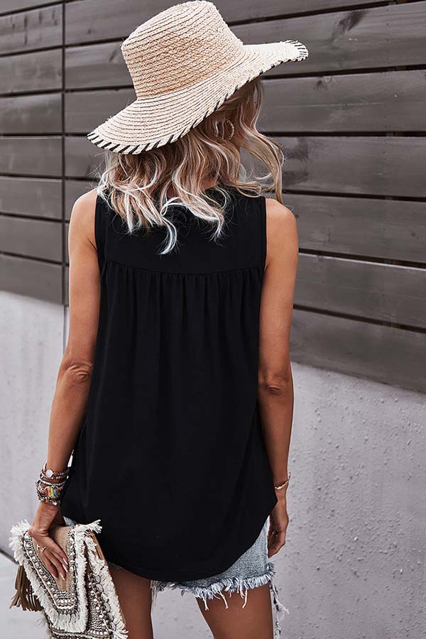 Crochet Lace Patchwork Casual Tank Top