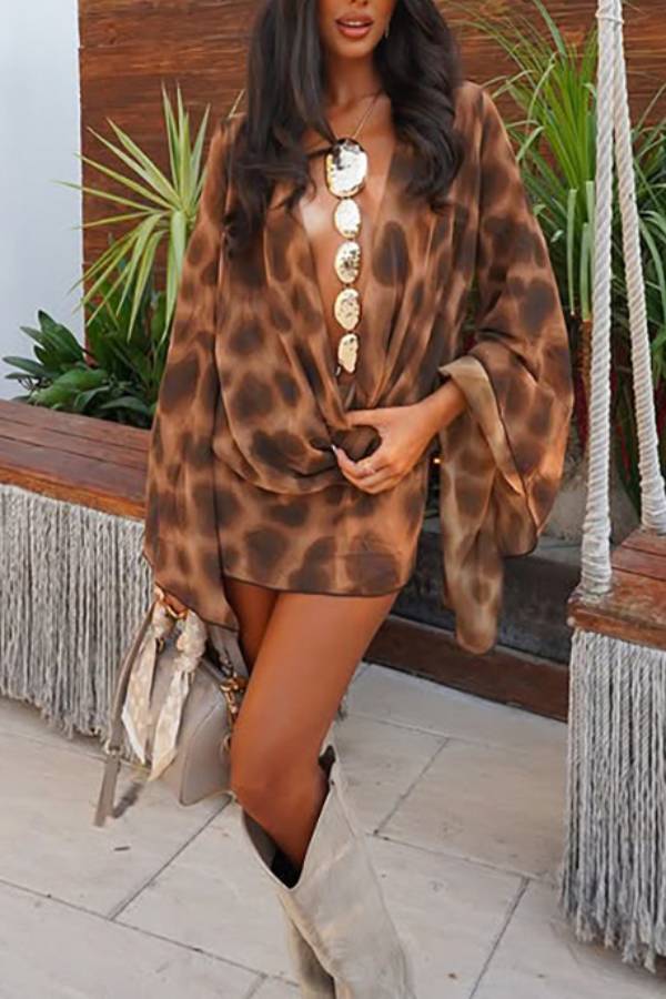 Metal-Embellished Deep V-Neck Loose Blouse