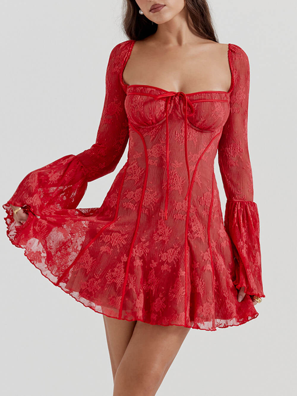 Robe corset en dentelle noire
